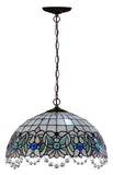 Huge 20" Ocean Blue Art Nouveau Leadlight Tiffany  Pendant Light
