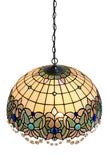 Huge 20" Ocean Blue Art Nouveau Leadlight Tiffany  Pendant Light