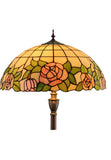 Large 20" Classical Antique Rose Stained Glass Floor Lamp