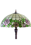 Large 20" Classical Antique Rose Stained Glass Floor Lamp
