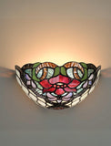 12" Flower Poppy Tiffany Style Stained Glass Wall Sconces