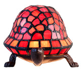 Cute Red Turtle Tiffany Leadlight Art Deco Stained Glass Accent Lamp
