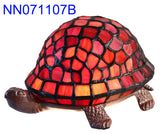 Cute Red Turtle Tiffany Leadlight Art Deco Stained Glass Accent Lamp