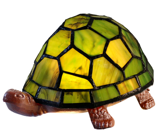 Green Turtle Tiffany Leadlight Art Deco Stained Glass Accent Lamp