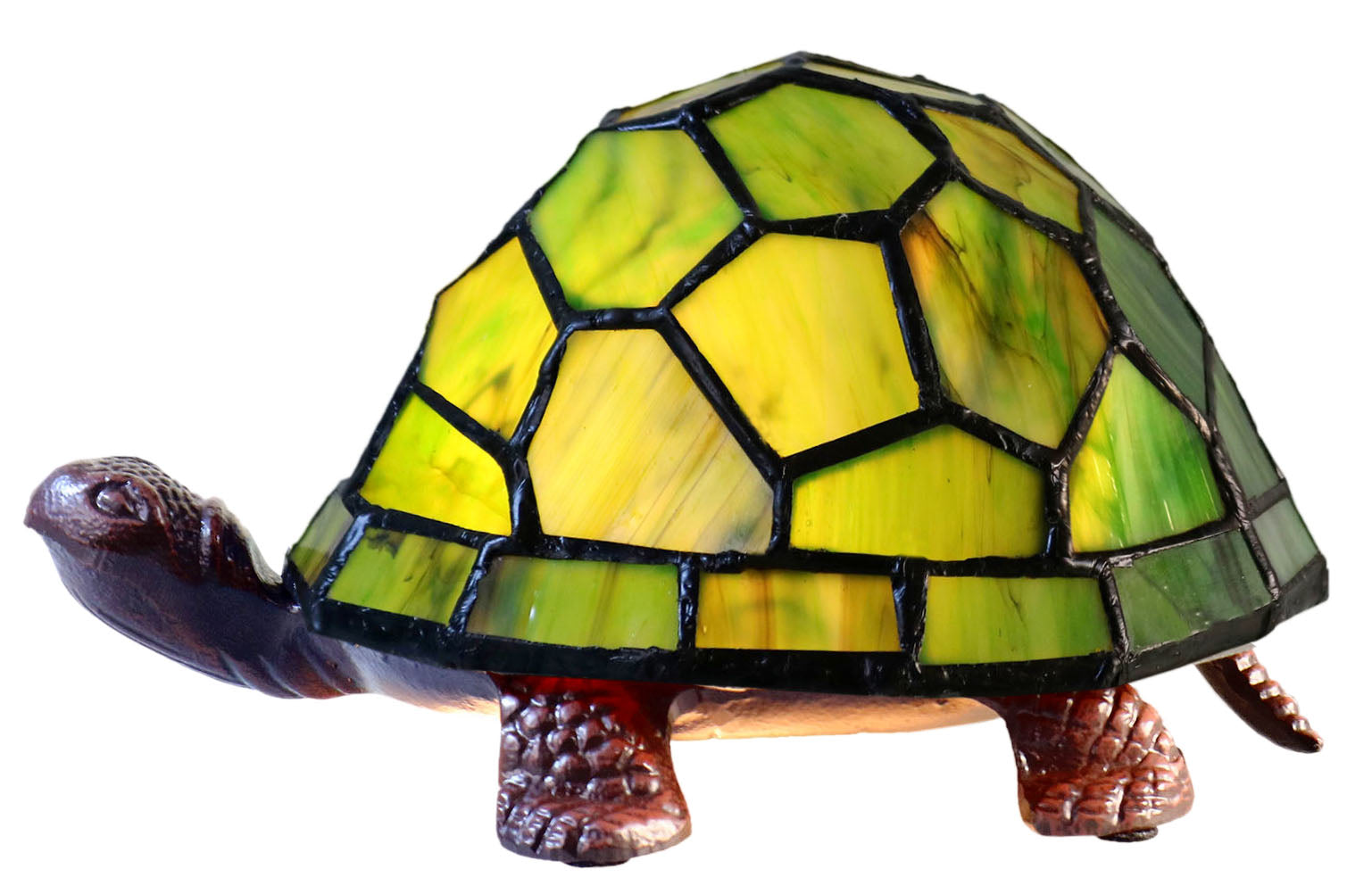 Green Turtle Tiffany Leadlight Art Deco Stained Glass Accent Lamp