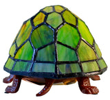 Green Turtle Tiffany Leadlight Art Deco Stained Glass Accent Lamp