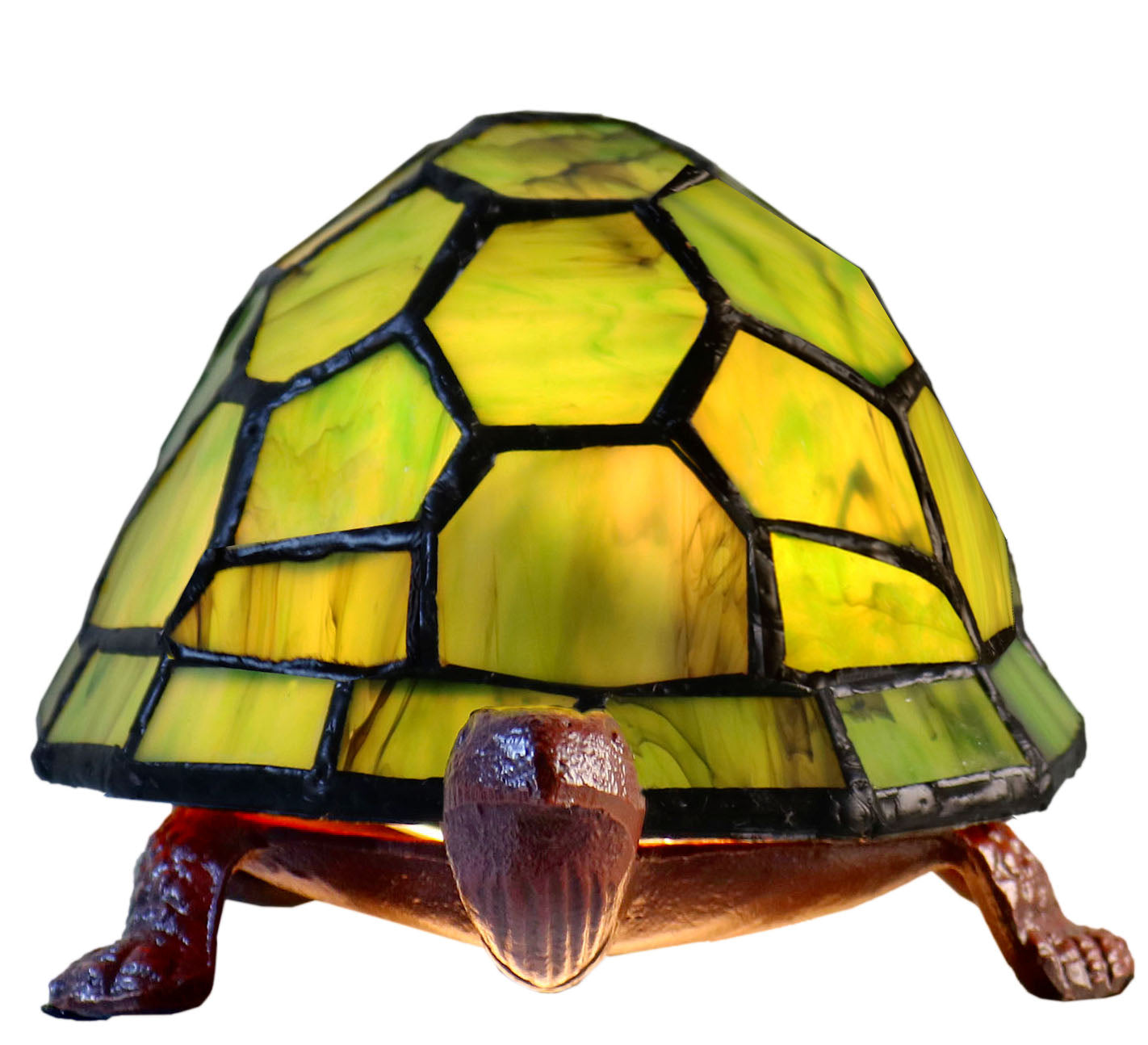 Green Turtle Tiffany Leadlight Art Deco Stained Glass Accent Lamp