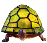 Green Turtle Tiffany Leadlight Art Deco Stained Glass Accent Lamp