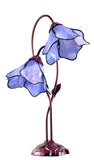 Double Lamp shade Flower  Water Lily Style Tiffany Table Lamp*Blue-Purple