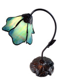 Amazing Flower  Water Lily Style Tiffany Table Lamp* Aqua Blue-Purple-Green