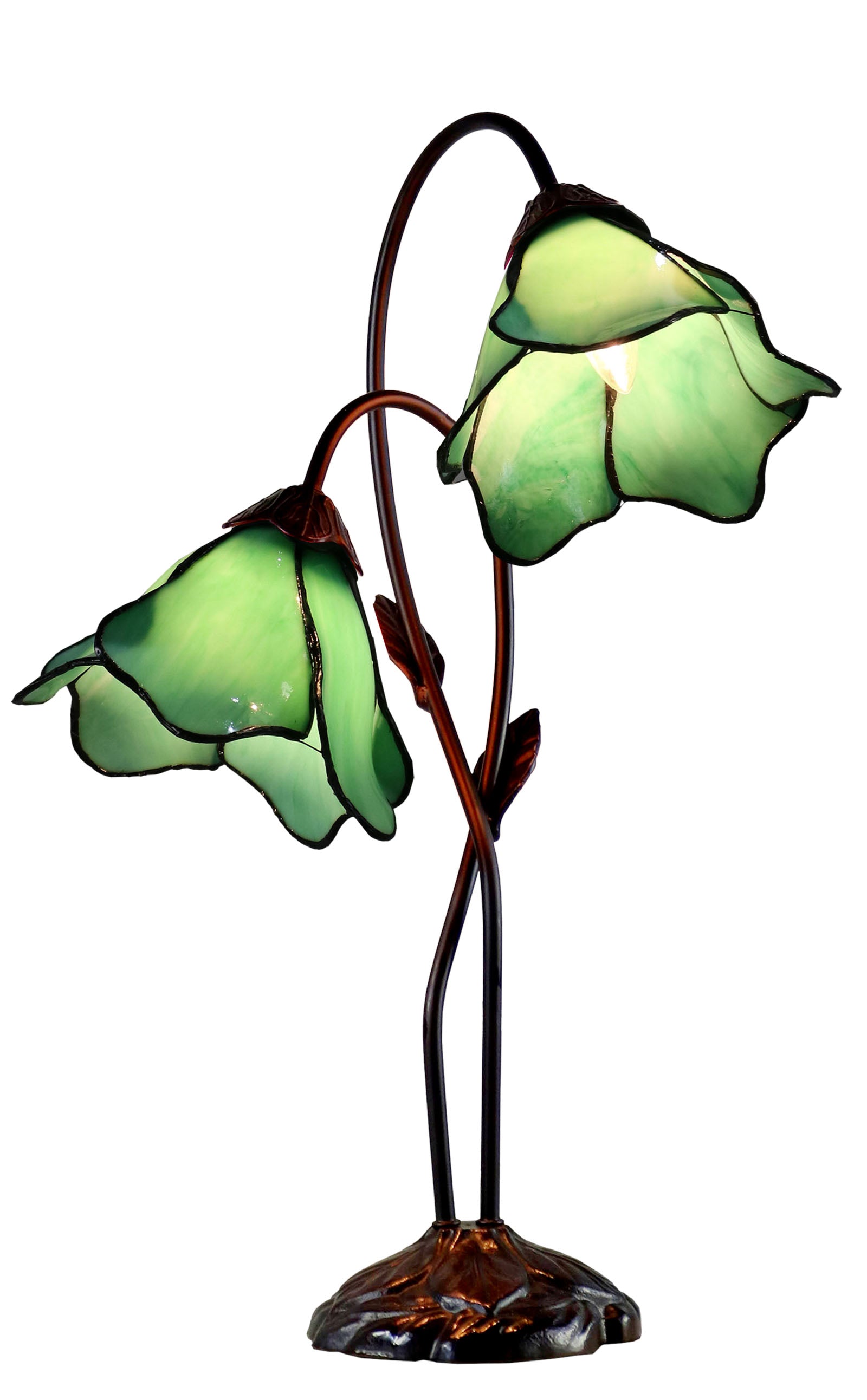 Double Lamp shade Flower  Water Lily Style Tiffany Table Lamp*Green