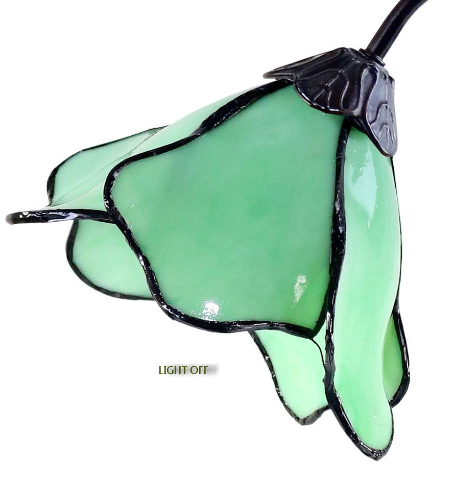 Double Lamp shade Flower  Water Lily Style Tiffany Table Lamp*Green