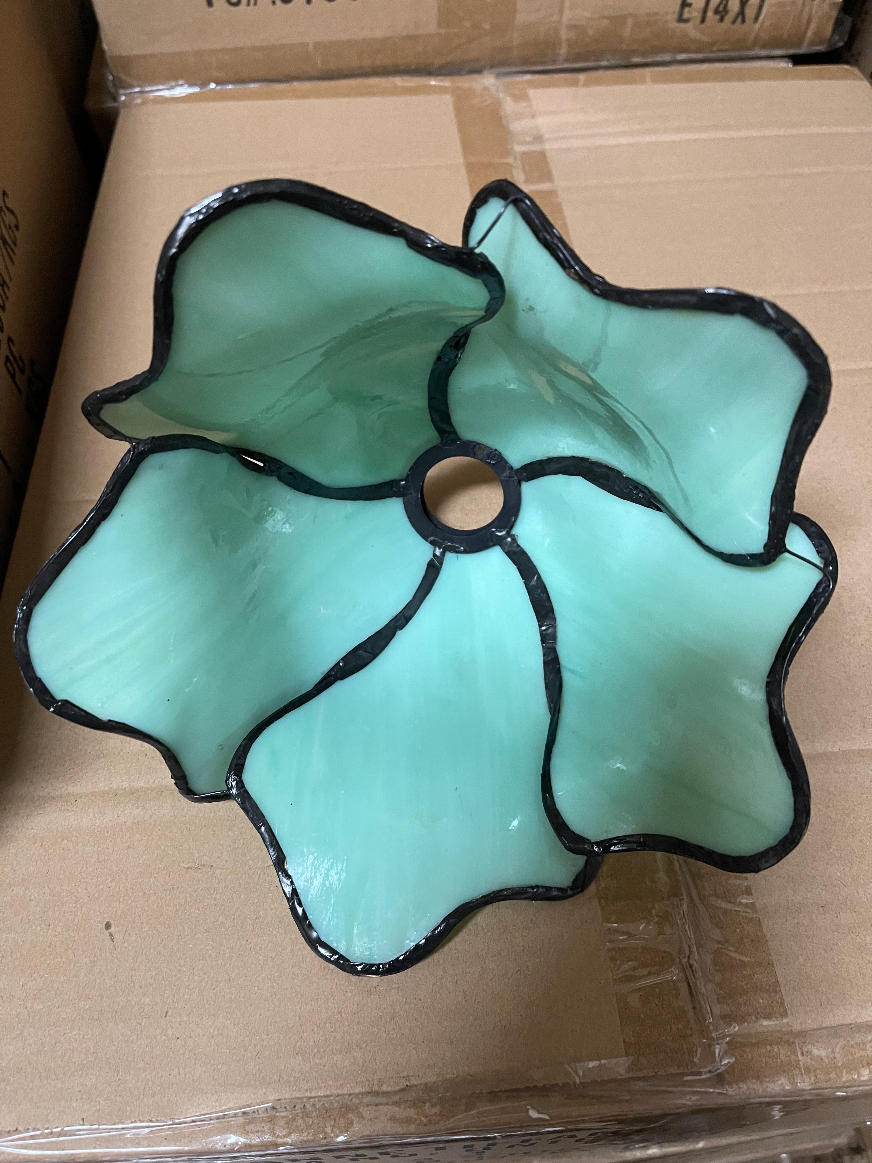 Double Lamp shade Flower  Water Lily Style Tiffany Table Lamp*Green