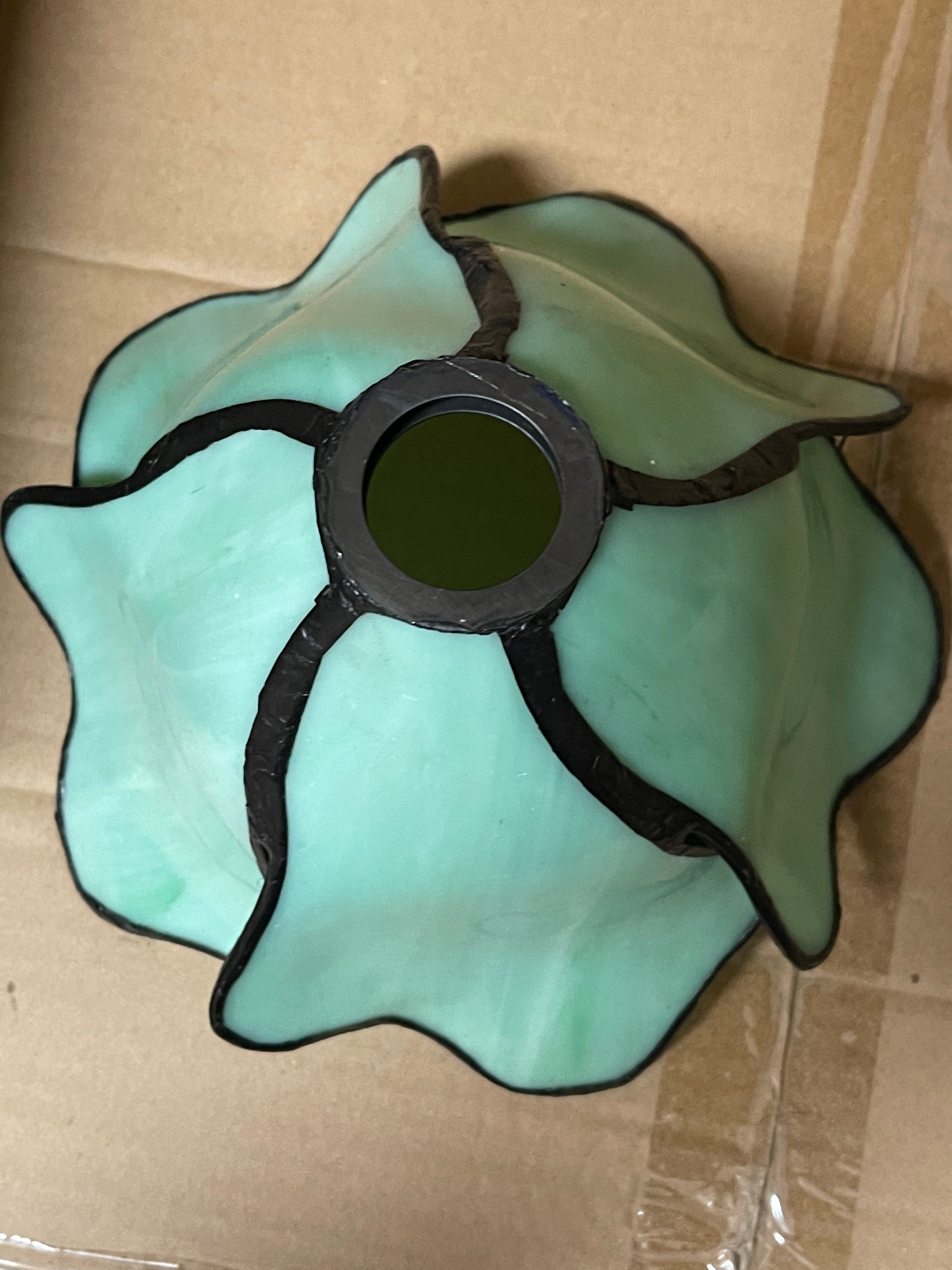 Double Lamp shade Flower  Water Lily Style Tiffany Table Lamp*Green