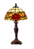 10“ Red Rose Tiffany Style Table Lamp – Handcrafted Stained Glass