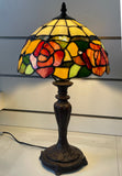 10“ Red Rose Tiffany Style Table Lamp – Handcrafted Stained Glass