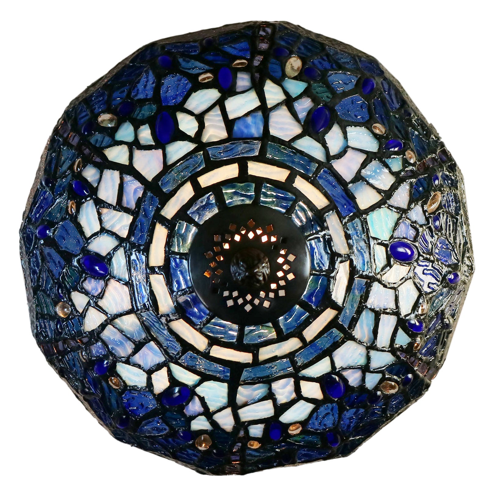 10" Traditional Blue Dragonfly Tiffany Bedside Lamp
