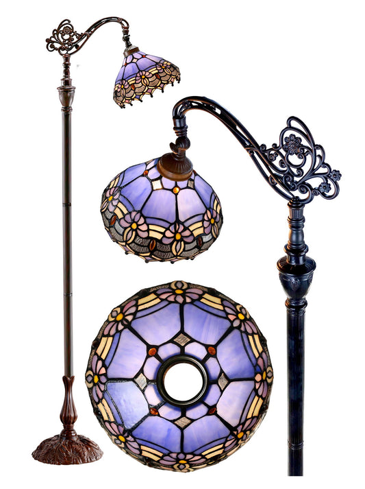 Waratah Style Leadlight Stained Glass Bridge Arm Tiffany  Floor Lamp