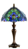 Flowing Color Collection@12" Amor Blue Tiffany Bedside Lamp
