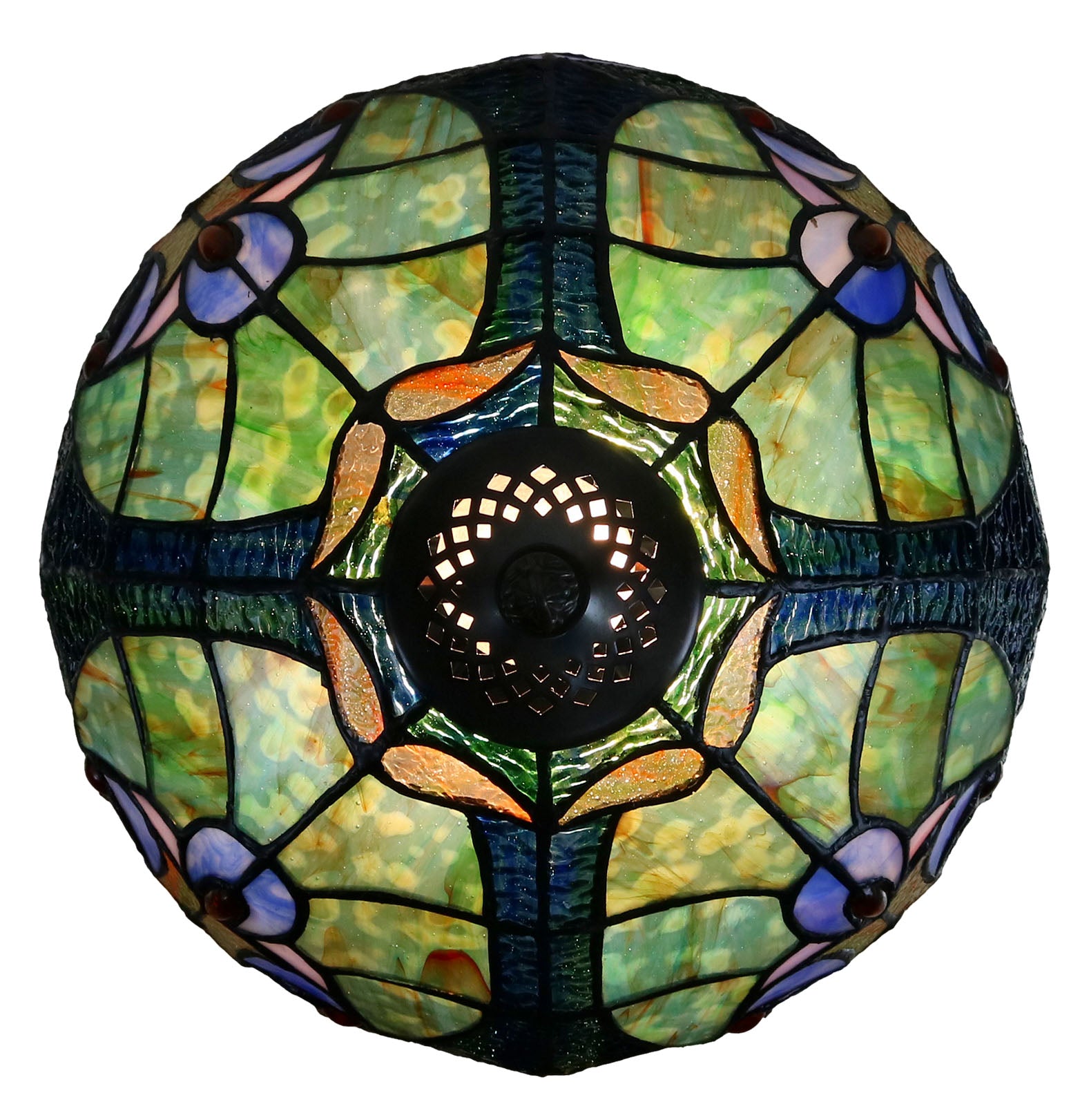 Flowing Color Collection@12" Amor Blue Tiffany Bedside Lamp