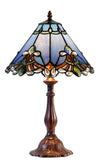 Stunning 12" Blue Jewel Carousel Tiffany Bedside Lamp