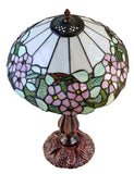 12" Classic Tiffany-Style Pink Dogwood Table Bedside Lamp