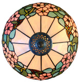 12" Classic Tiffany-Style Pink Dogwood Table Bedside Lamp
