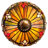 12" Decorative Floral Victorian-Style Tiffany Bedside Lamp
