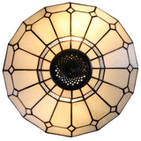 Large Art Deco Geometric Tiffany Table Lamp with Antique style Base