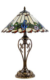 16" Melody and Flower Tiffany Table Lamp with Art Decor Base
