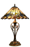 16" Melody and Flower Tiffany Table Lamp with Art Decor Base