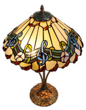 16" Melody and Flower Tiffany Table Lamp with Art Decor Base