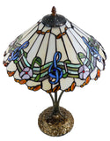 16" Melody and Flower Tiffany Table Lamp with Art Decor Base