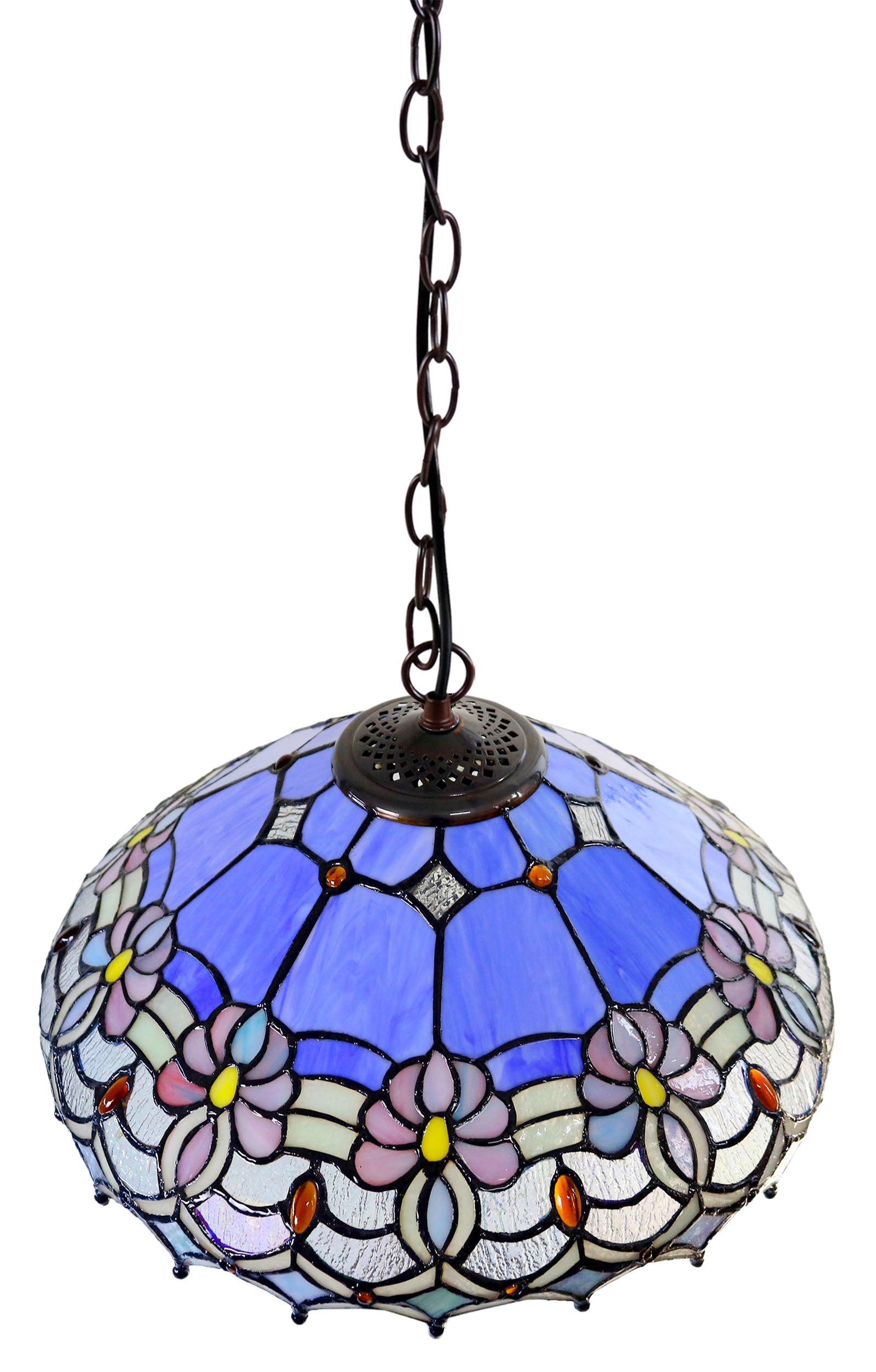 Large 16" Waratah Style Tiffany Stained Glass Pendant Light
