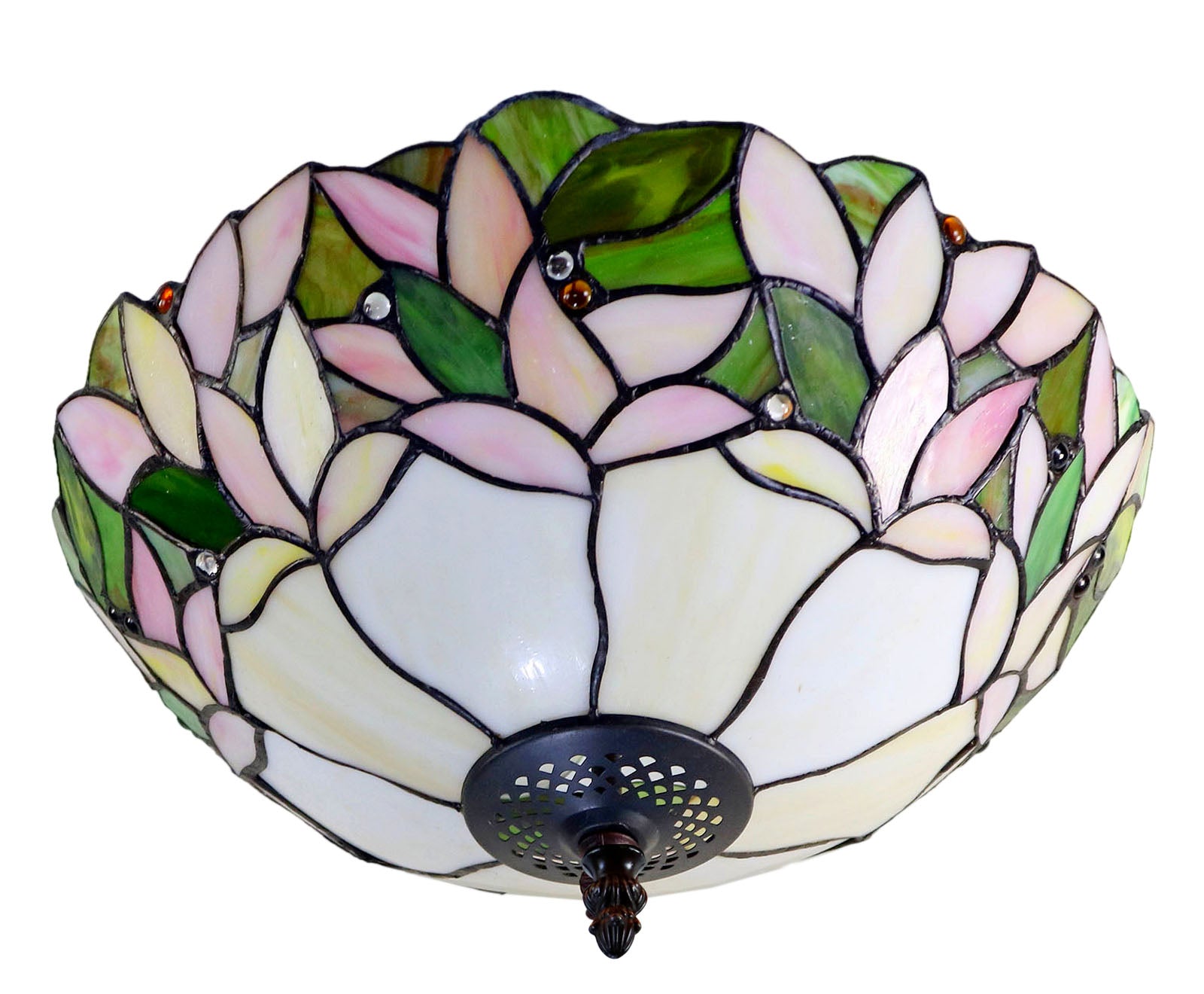 14" Dome style Leaf Tiffany  Uplighter Pendant Light