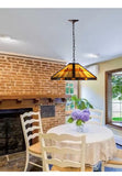 Large Mission Tiffany Style Pyramid pattern Pendant Light