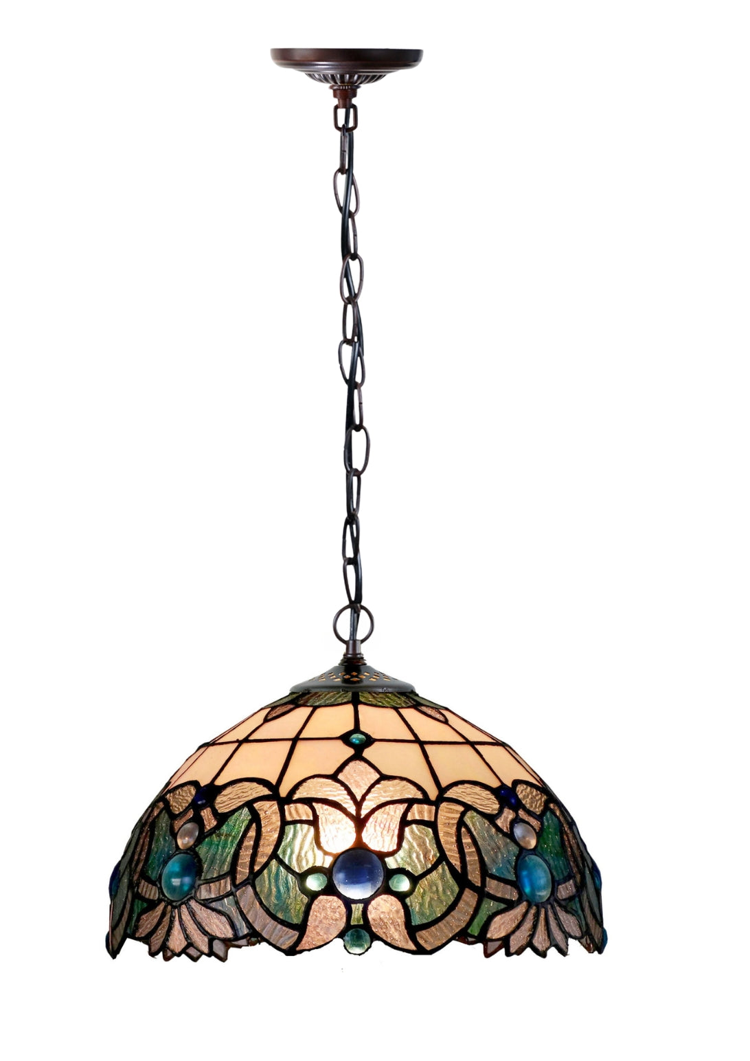 12 " Ocean Blue Art Nouveau Leadlight Tiffany Pendant Light