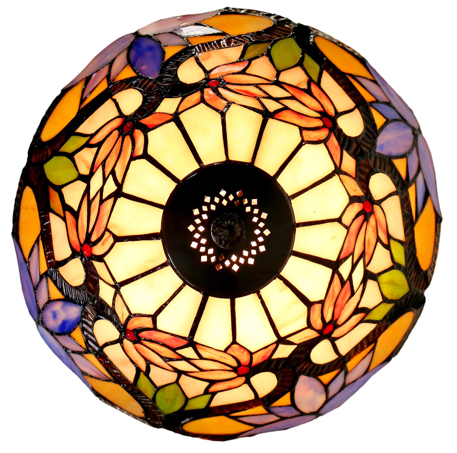 12 “ Water Lily Style Stained Glass Tiffany Pendant Light