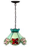 Vintage 14"  Alstroemeria Flower Tiffany Pendant Light