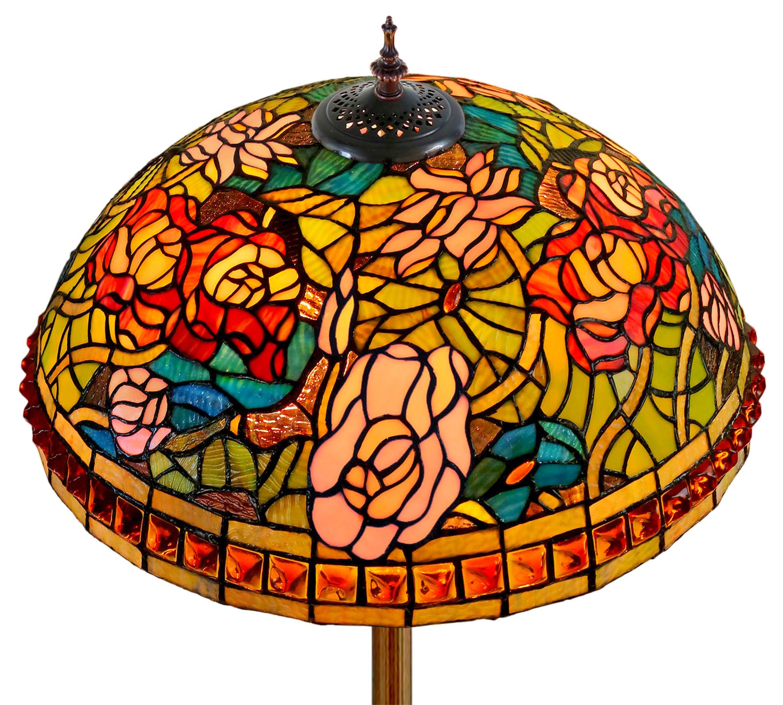Limited Edition 20" Rose Dahlia Garden Tiffany Floor Lamp