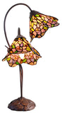 Double Lamp shade Flower Iris Style Tiffany Table Lamp