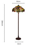 Joanne Tiffany 20" Dragonfly & Lotus Stained Glass Tiffany Floor Lamp