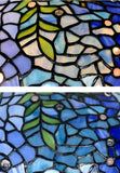 Large 16" Blue Wisteria Style Stained Glass Tiffany Floor Lamp