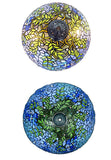 Large 16" Blue Wisteria Style Stained Glass Tiffany Floor Lamp