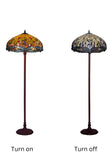 Traditional High Quality 18" Dragonfly  Stained Glass Tiffany Floor Lamp