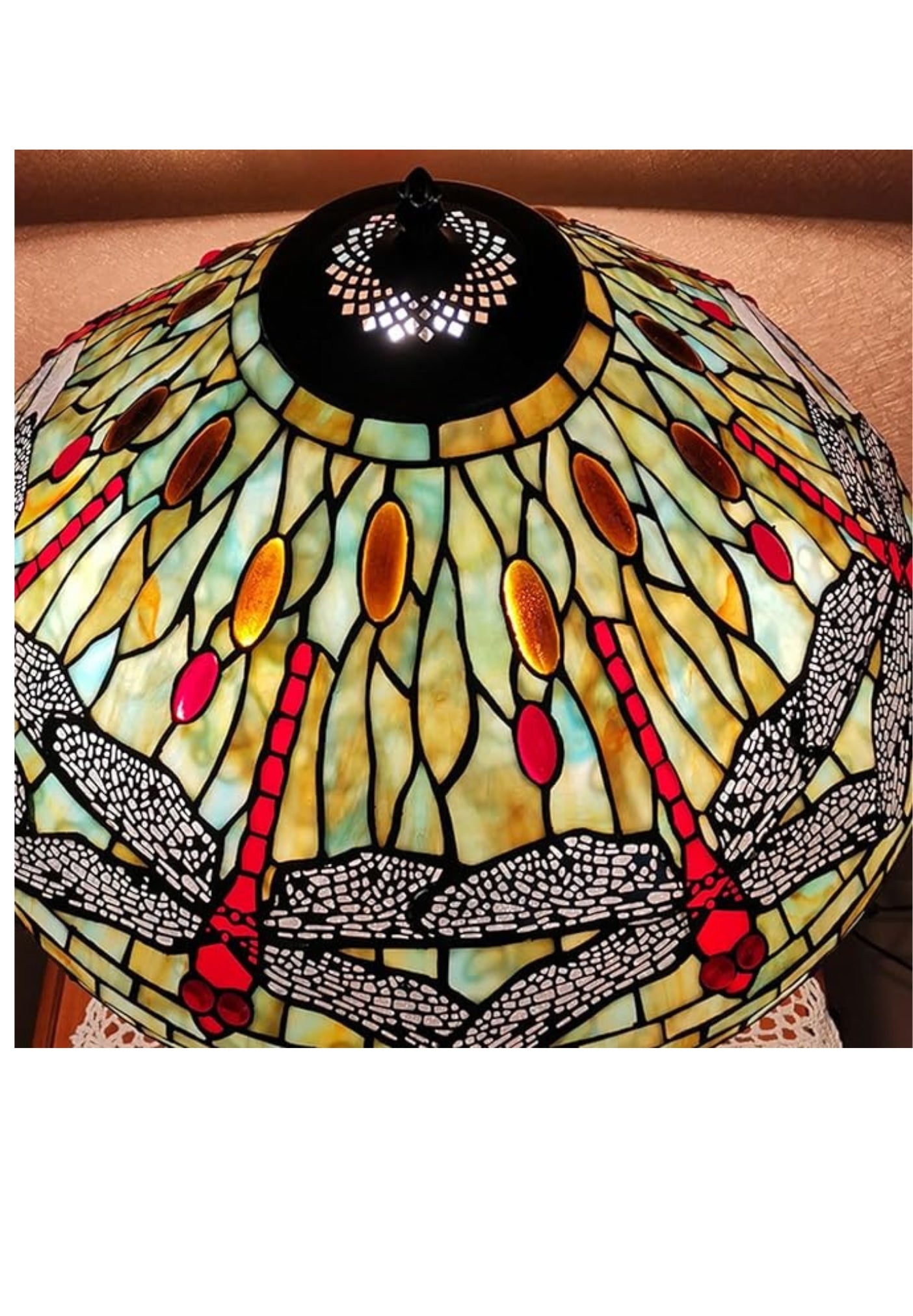 Gorgeous Huge Joanne Tiffany 20" Dragonfly Tiffany Floor Lamp