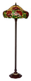 20" Peony Tiffany Style Stained Glass Floor Lamp – Handcrafted Floral Art Glass Lamp