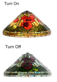 Traditional Reproduction Huge 20" Red Poppy Tiffany Floor Lamp