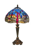14" Traditonal Blue Dragonfly Tiffany Table Lamp
