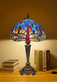 14" Traditonal Blue Dragonfly Tiffany Table Lamp